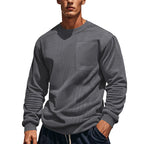 Herren moderne Sweatshirt mit strukturiertem Muster und praktischer Brusttasche R&B