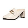 Damen Klassische Mules mit glitzerndem Schnallen-Detail und komfortablem Blockabsatz