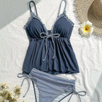 Damen lässiger Bademoden-Tankini mit Rüschendetails R&B