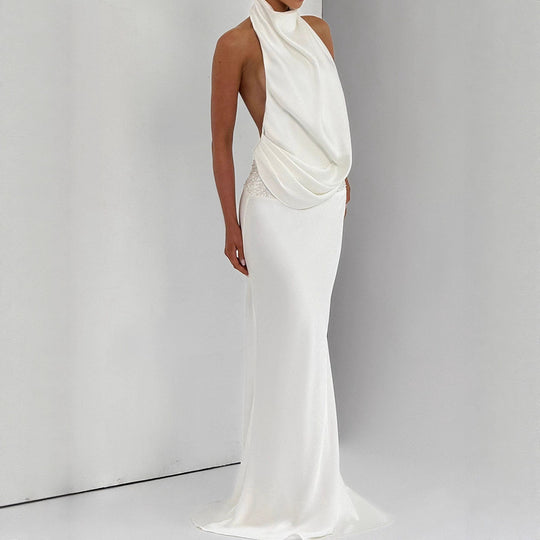 Damen Elegantes Hochzeitskleid mit schimmerndem Taillenband R&B
