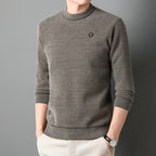 Herren Strukturierter Pullover mit Rundhalsausschnitt und hochwertiger Stricktextur R&B