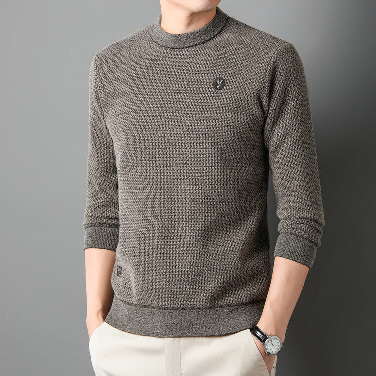 Herren Strukturierter Pullover mit Rundhalsausschnitt und hochwertiger Stricktextur R&B