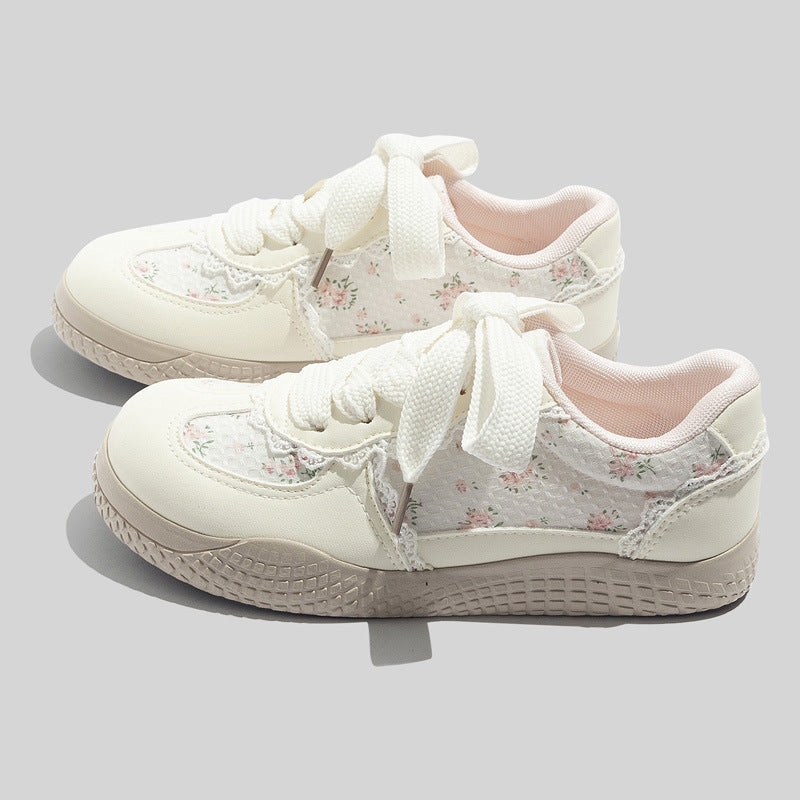 Damen Sneakers mit floralem Design und atmungsaktiver Mesh-Oberfläche R&B