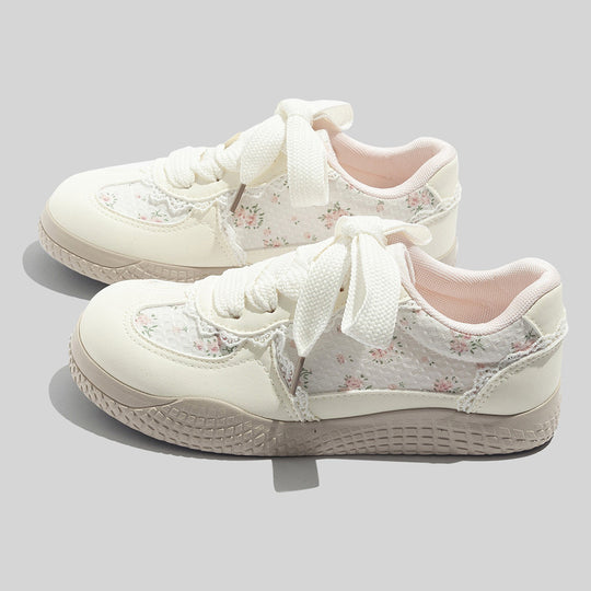 Damen Sneakers mit floralem Design und atmungsaktiver Mesh-Oberfläche R&B