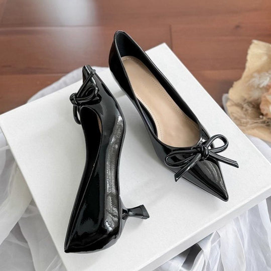 Damen spitze Ballerinas mit elegantem Schleifendetail R&B