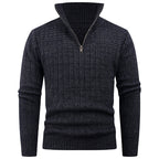 Herren eleganter Rollkragenpullover mit modernem Zopfdesign R&B