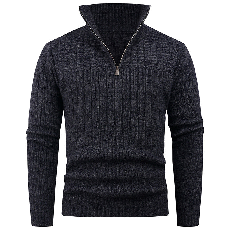 Herren eleganter Rollkragenpullover mit modernem Zopfdesign R&B