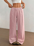 Damen Weite Sommerhose mit elastischem Bund und lockerem Schnitt