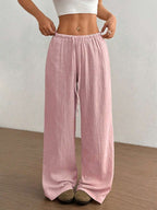 Damen Weite Sommerhose mit elastischem Bund und lockerem Schnitt