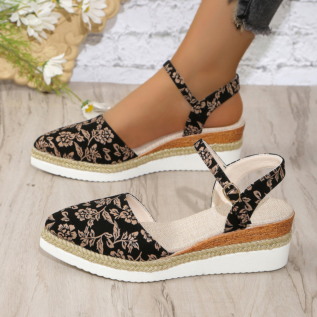 Damen Espadrilles mit raffiniertem Blumendruck R&B