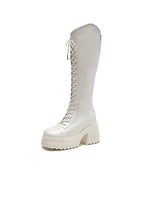 R&B | Hohe Stiefel Damenstiefel mit Schnürung und Robuster Ferse