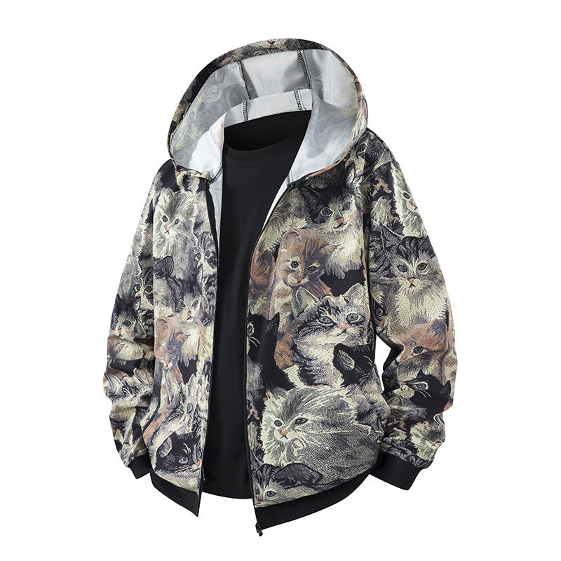 Damen leichte Windbreaker-Jacke mit farbenfrohem Muster und atmungsaktiven Eigenschaften R&B