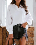 Damen lässiges Oversized-Hemd mit modernem Kragen R&B