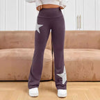 Damen legere Bootcut-Leggings mit Sternen-Motiv R&B