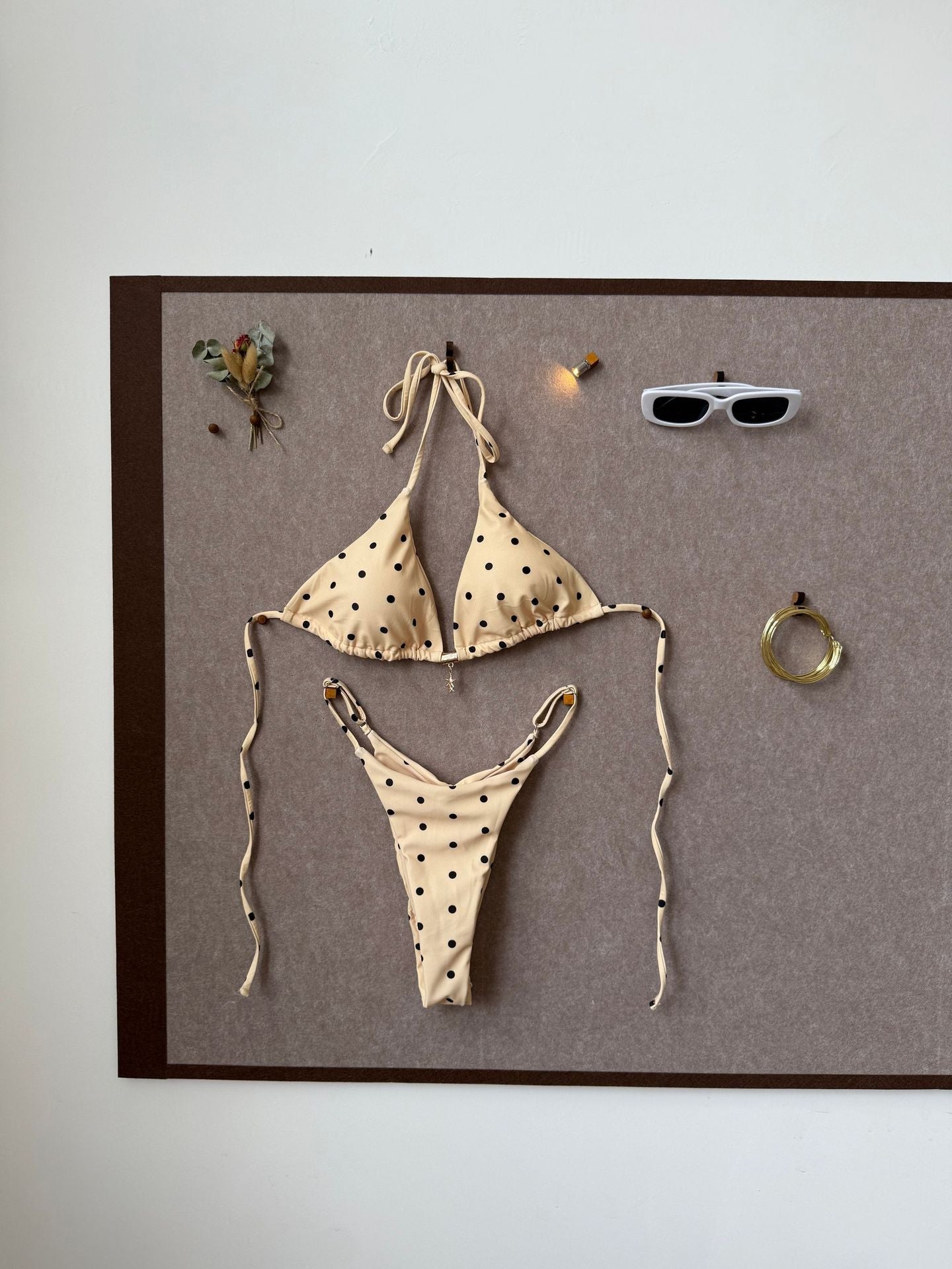 Damen Triangel-Bikini mit verspieltem Punkte-Design R&B