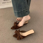 Damen elegante Pantolette mit dekorativem Schleifenapplikation R&B