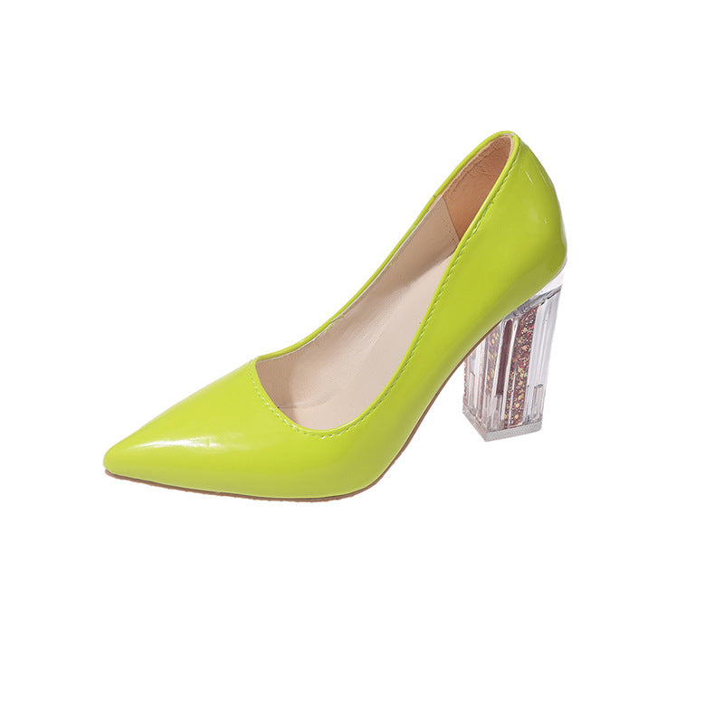 Damen Elegante High Heel Pumps mit transparentem Blockabsatz R&B