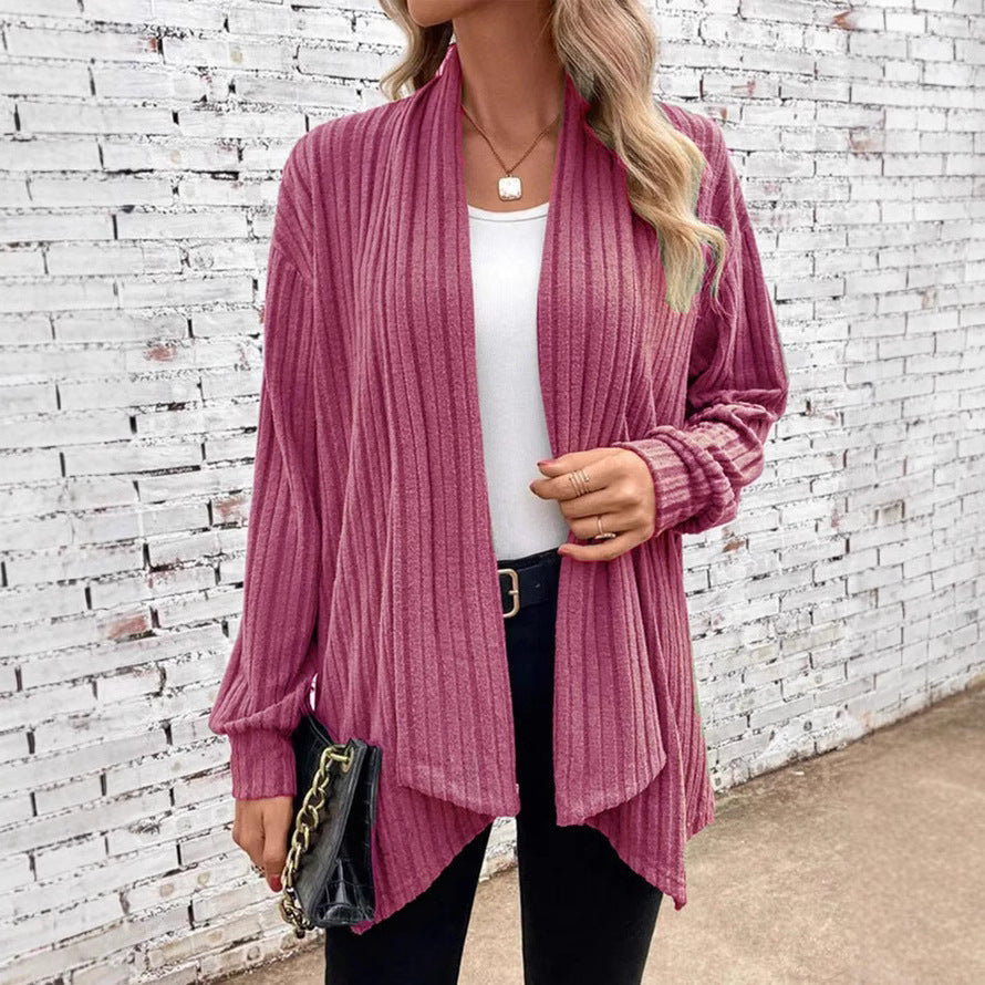 Damen angesagte Strickjacke mit strukturiertem Design und offenem Schnitt R&B