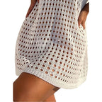 Damen transparentes Netzkleid mit Cut-Out-Details R&B