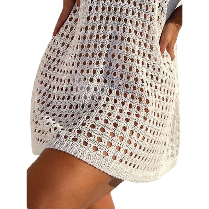 Damen transparentes Netzkleid mit Cut-Out-Details R&B