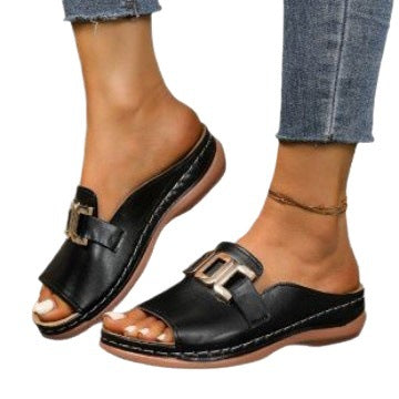 Damen Komfortable Riemensandalen mit elegantem Schnallen-Detail R&B