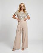 Damen Zweiteiler Set Pailletten elegant