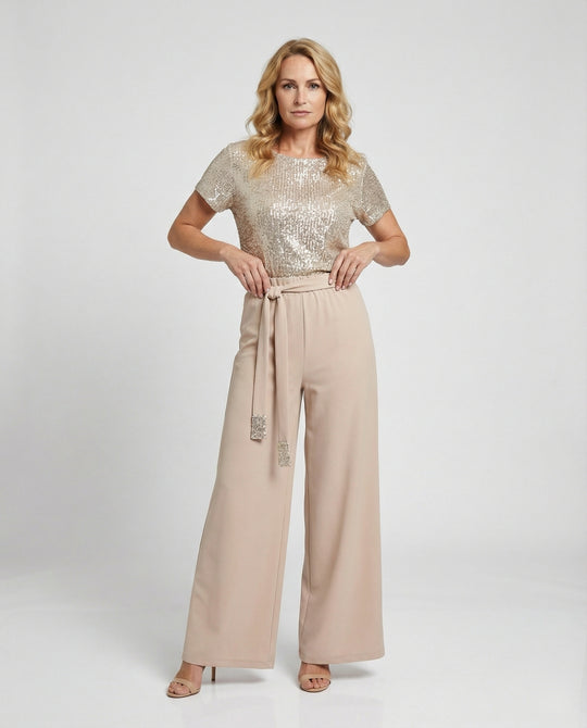 Damen Zweiteiler Set Pailletten elegant