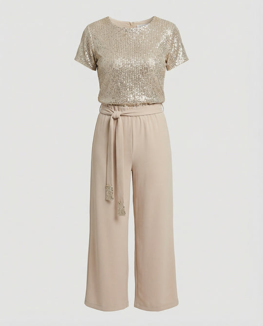 Damen Zweiteiler Set Pailletten elegant