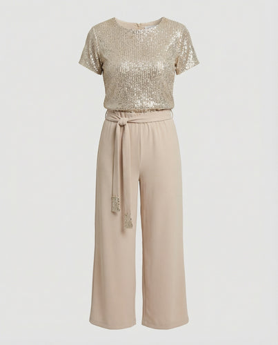 Damen Zweiteiler Set Pailletten elegant