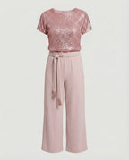 Damen Zweiteiler Set Pailletten elegant