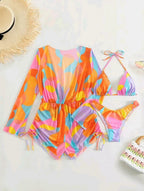 Damen Strandoutfit mit luftiger Tunika und Bikini R&B