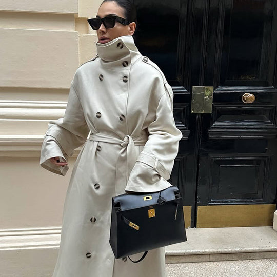 Damen luxuriöser Trenchcoat mit durchdachten Details R&B