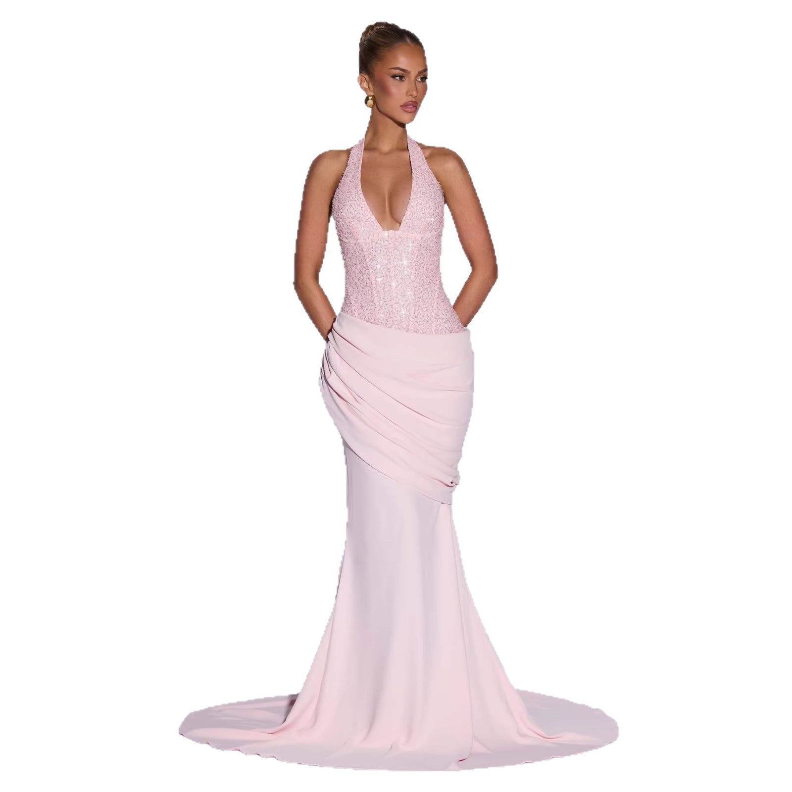 Damen Glänzendes Abendkleid mit figurbetontem Schnitt und schimmernden Pailletten