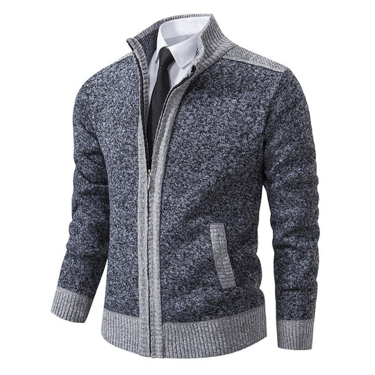 Herren Strickjacke mit modernem Zipper und hochwertiger Struktur R&B