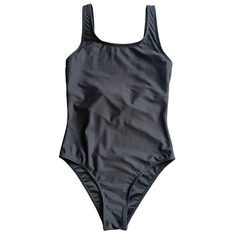 Damen Einteiler Badeanzug mit sportlichem Schnitt und hohem Beinausschnitt R&B