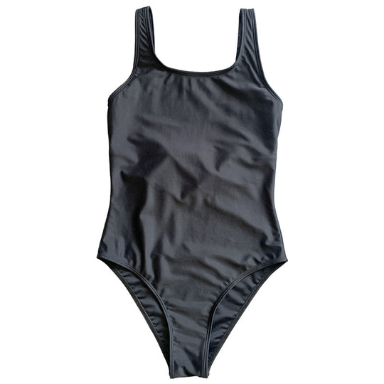 Damen Einteiler Badeanzug mit sportlichem Schnitt und hohem Beinausschnitt R&B