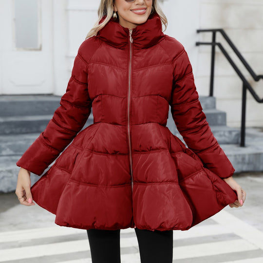 Damen gesteppte Winterjacke mit hochschließendem Kragen R&B