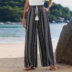 Damen Palazzo-Hose mit elastischem Bund und auffälligem Muster R&B