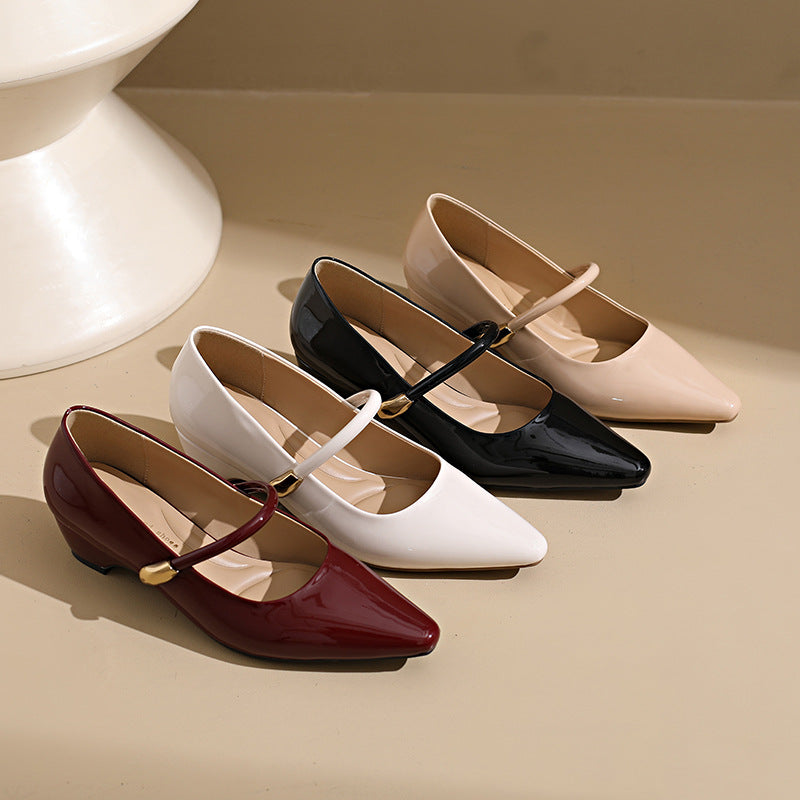 Damen elegante Mary Jane Schuhe mit Absatz