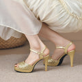 Damen Elegante High Heels mit glitzerndem Obermaterial R&B