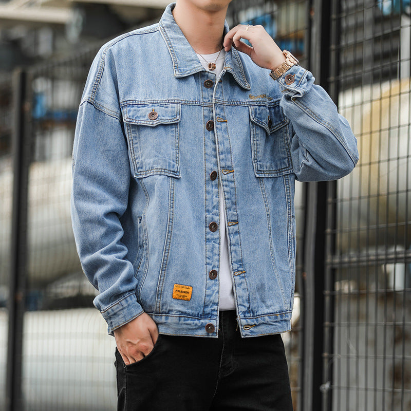 Herren Denimjacke im lässigen Stil mit funktionalen Pattentaschen und robustem Design R&B