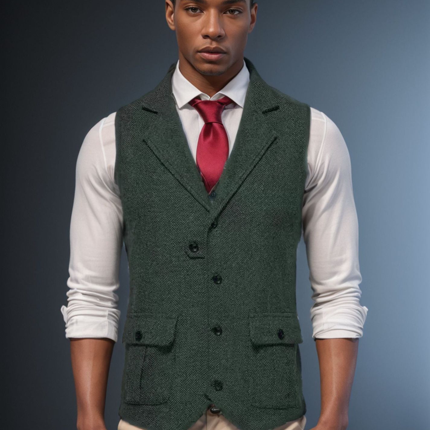 Herren eleganter Weste im klassischen Hahnentrittmuster R&B