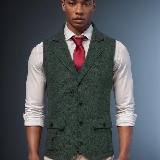 Herren eleganter Weste im klassischen Hahnentrittmuster R&B