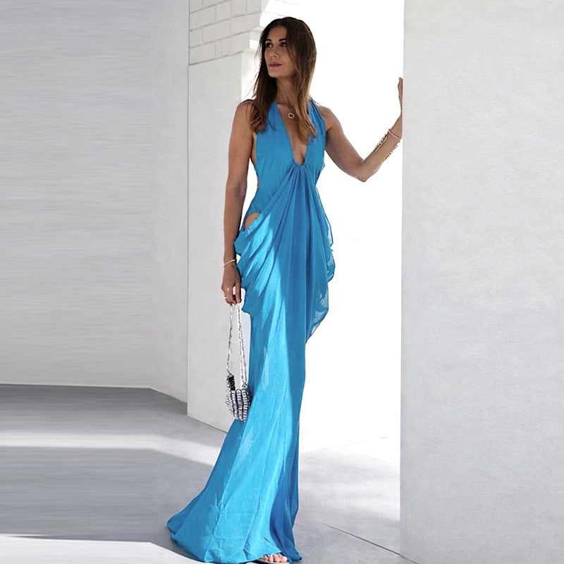 Damen Elegantes Wickelkleid mit tiefem V-Ausschnitt und raffinierten Drapierungen R&B