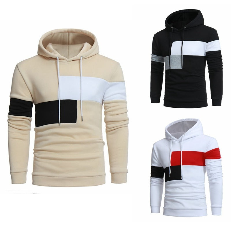 Herren sportlicher Kapuzenpullover mit Farbblockdesign R&B