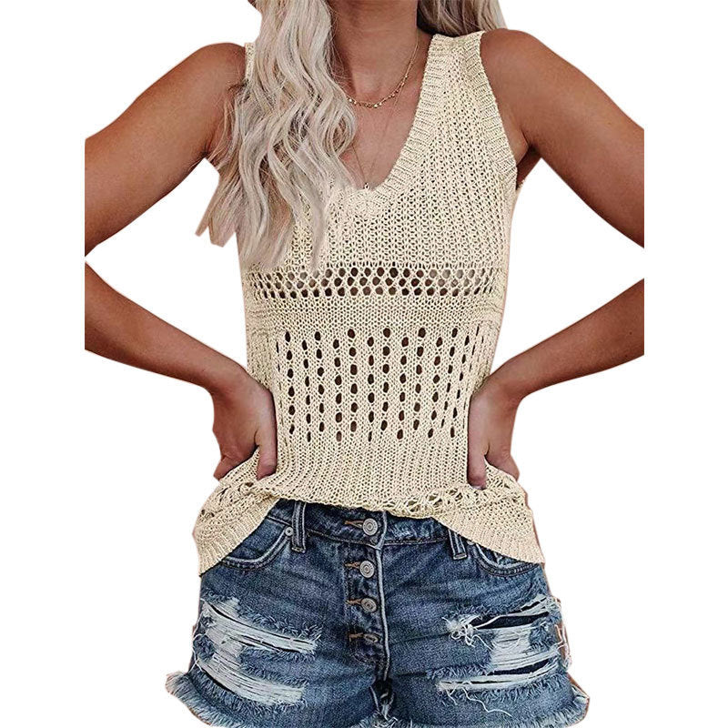 Damen Stricktanktop mit vielseitigem Lochmuster R&B