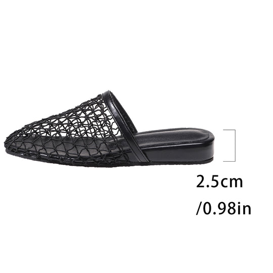 Damen offene Slipper mit eleganten Netzdetails R&B