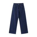 Damen Hoch taillierte Jeans mit weitem Bein und edler Verarbeitung
