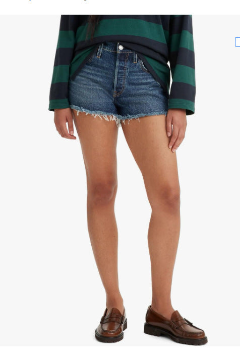 Damen Frayed Denim-Shorts im Vintage-Stil mit moderner Passform R&B