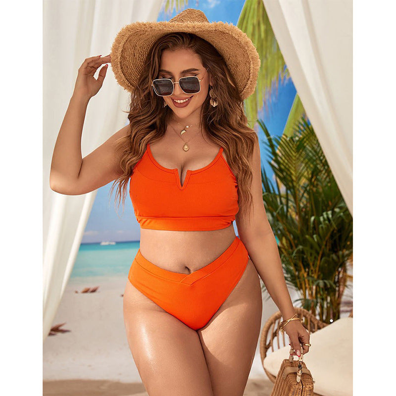 Damen Hoch geschnittenes Bikini-Set mit trendigem Oberteil R&B